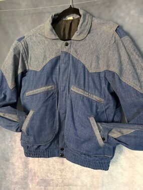 Vintage Denim Bomber Jacket. Sz. S